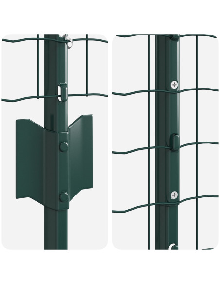 Recinzione Euro  con 5 Pali U Verde 1.4x10 m Acciaio