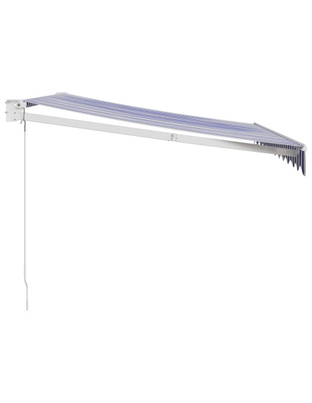 Tenda Sole Retrattile Blu e Bianca 3,5x2,5m Tessuto e Alluminio