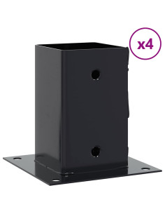 Basi per Pali Quadrati 4 pz 91x91 mm Acciaio Verniciato Polvere 2