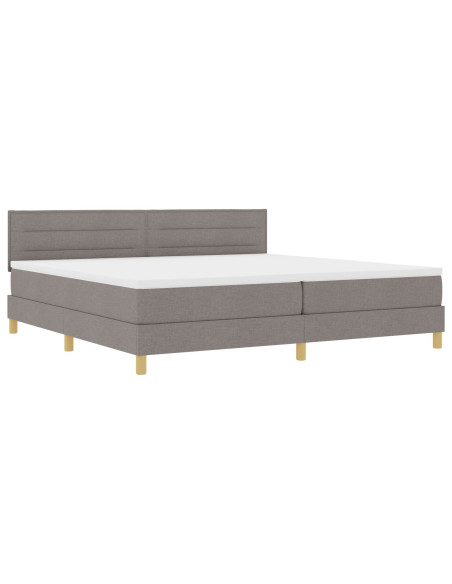 Letto Box Spring con Materasso Tortora 200x200 cm Tessuto