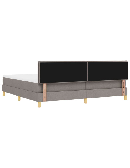 Letto Box Spring con Materasso Tortora 200x200 cm Tessuto