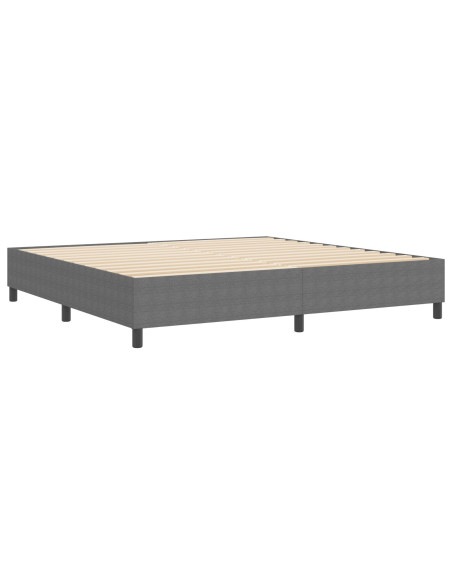 Letto Box Spring Grigio chiaro 200x200 cm Tessuto a coste
