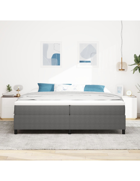 Letto Box Spring Grigio chiaro 200x200 cm Tessuto a coste