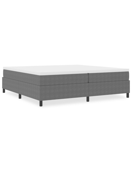 Letto Box Spring Grigio chiaro 200x200 cm Tessuto a coste