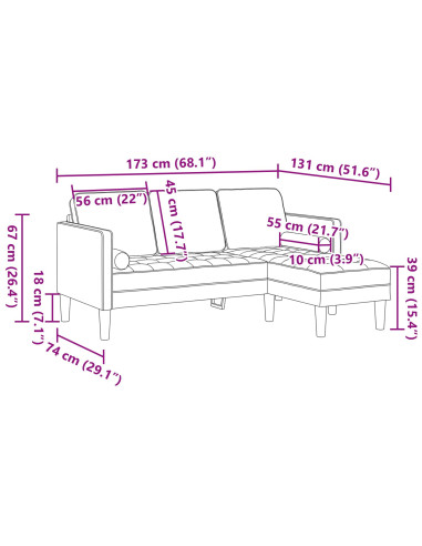 Set di divani con cuscino 2 pcs Grigio scuro Poliestere
