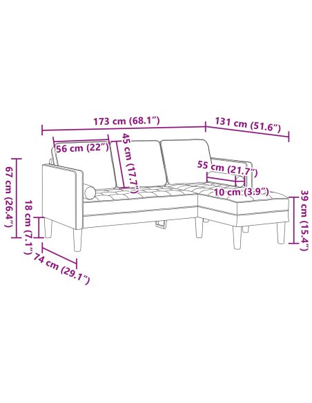 Set di divani con cuscino 2 pcs Grigio scuro Poliestere