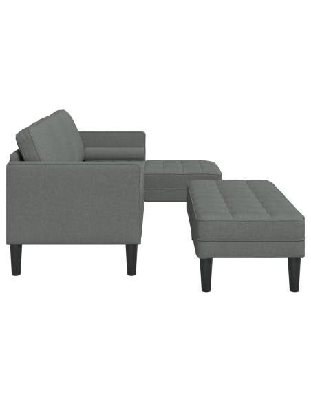 Divano a forma di L Set di 2 Grigio scuro Poliestere