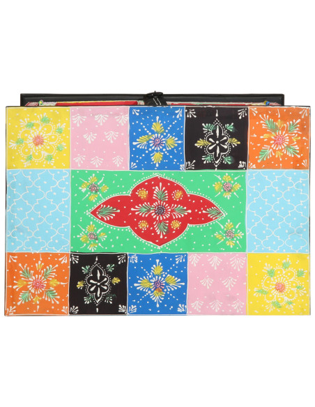 Tavolo Consolle Multicolore 50x30x75 cm in Legno Massello di Mango