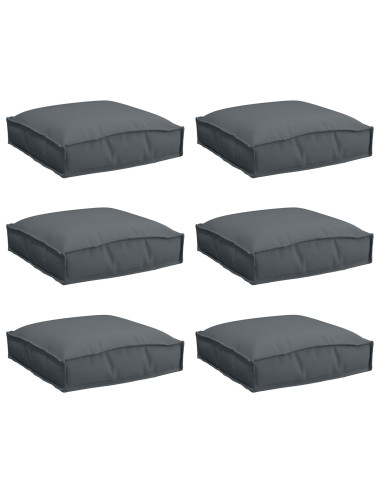 Cuscino 6 pcs Antracite 40 x 40 x 8 cm Tessuto Oxford