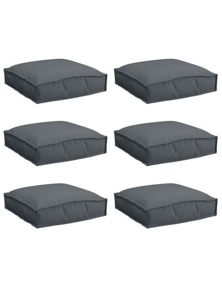 Cuscino 6 pcs Antracite 40 x 40 x 8 cm Tessuto Oxford