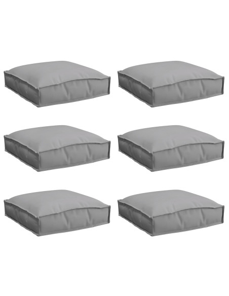 Cuscini per Pallet  6 pcs Grigio 40x40x8 cm Tessuto Oxford