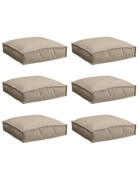 Cuscini Pallet  6 pz Tortora 40x40x8 cm Tessuto Oxford