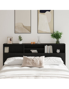 Testata del letto con testiera Rovere Nero 200 x 19 x 103,5 cm