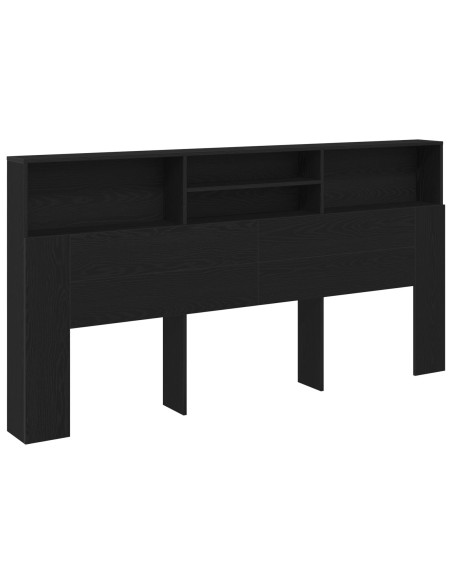 Testiera per letto in rovere nero, 200x19x103,5 cm, Legno ingegnerizzato