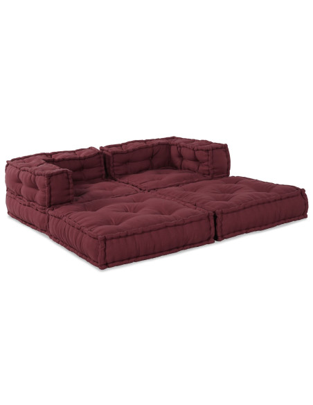 Pouf Modulari  2 pz in tessuto Borgogna