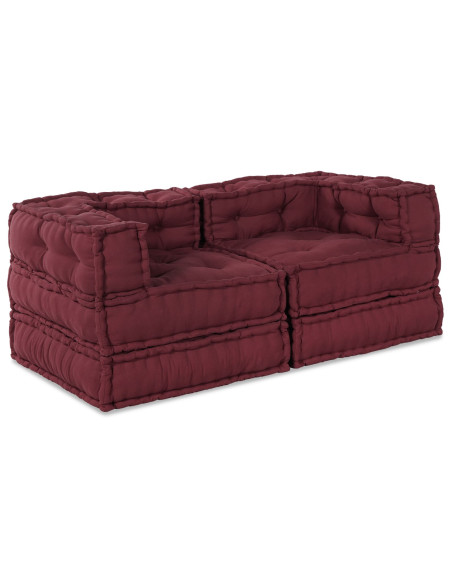 Pouf Modulari  2 pz in tessuto Borgogna