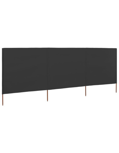 Paravento a 3 Pannelli in Tessuto 400x160 cm Antracite