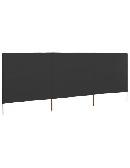 Paravento a 3 Pannelli in Tessuto 400x160 cm Antracite