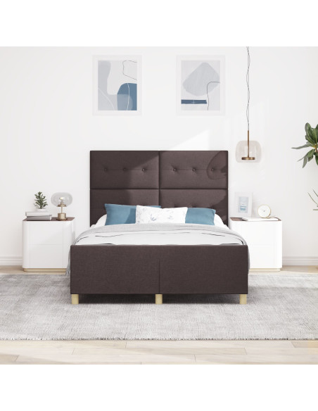 Struttura del letto Marrone scuro 140 x 200 cm Tessuto