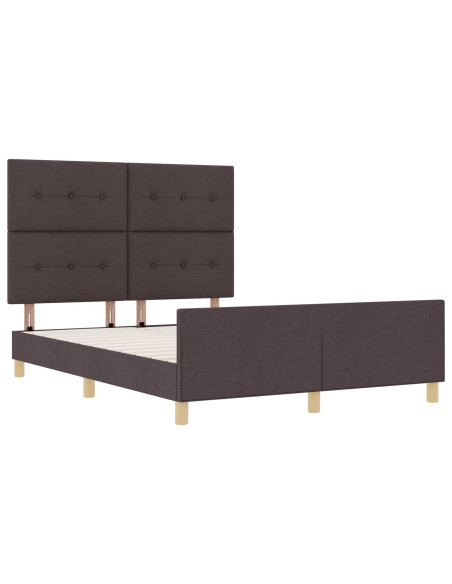 Struttura Letto  Marrone Scuro 140x200 cm Tessuto