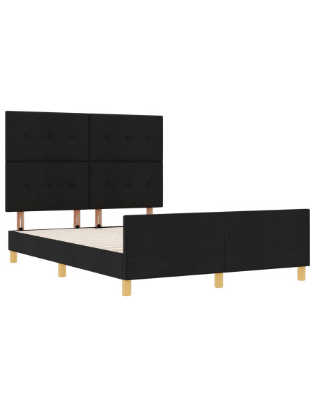 Struttura del letto Nera 140x200 cm in tessuto