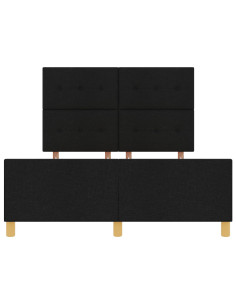 Struttura del letto con testiera Nero 140 x 200 cm Tessuto 2