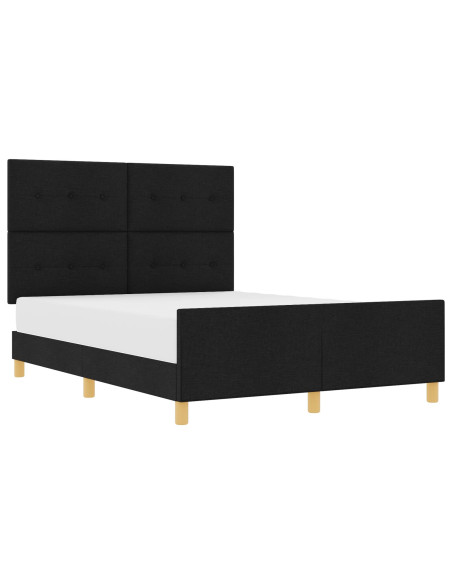 Struttura del letto con testiera Nero 140 x 200 cm Tessuto