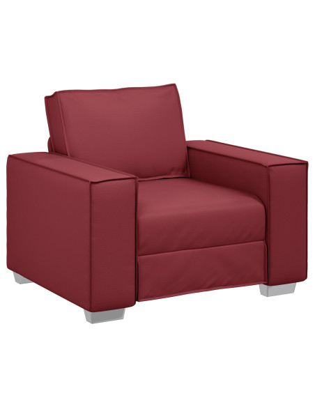 Poltrona  Rosso Vino 59 cm in Pelle Finta