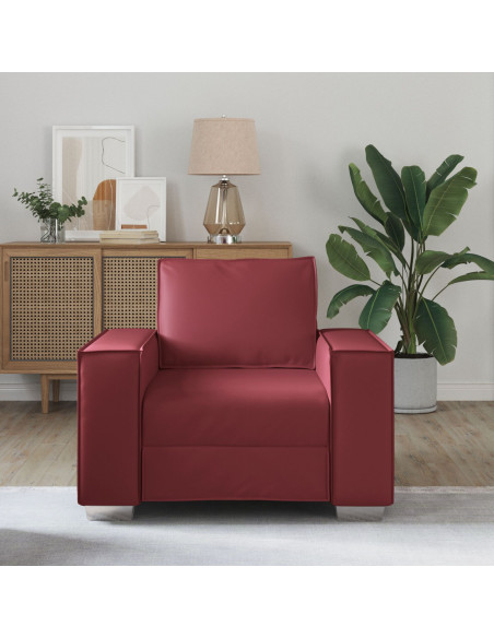 Poltrona  Rosso Vino 59 cm in Pelle Finta