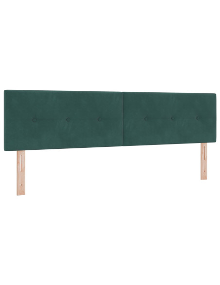 Letto con Rete a Molle e Materasso Verde Scuro Super King in Velluto