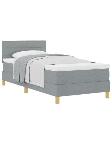 Letto a molle con materasso Grigio chiaro 90 x 200 cm Tessuto