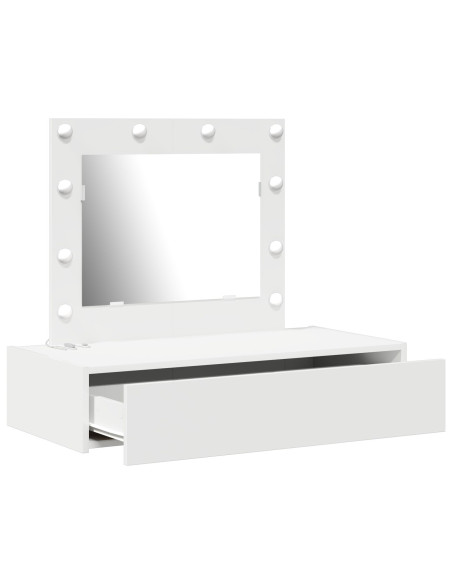 Tavolo da trucco a parete con luci LED - Bianco