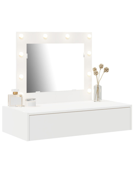 Tavolo da trucco a parete con luci LED - Bianco