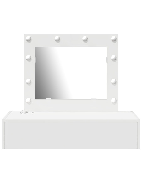 Tavolo da trucco a parete con luci LED - Bianco