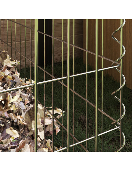 Compostiera da Giardino  100x100x50 cm in Acciaio Zincato Quadrata