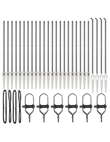 Palo della recinzione 26 pcs Grigio 3,2 x 3,2 x 205 cm