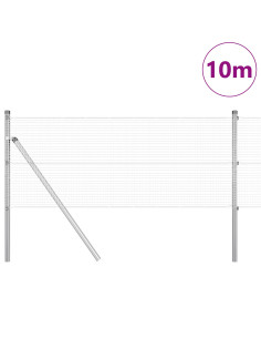 Palo della recinzione Argento 10 x 0,8 m (rete 16 x 16 mm)