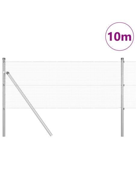 Palo della recinzione Argento 10 x 0,8 m (rete 16 x 16 mm)