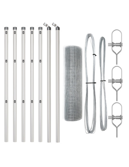 Palo della recinzione Argento 10 x 0,5 m (rete 25 x 25 mm)