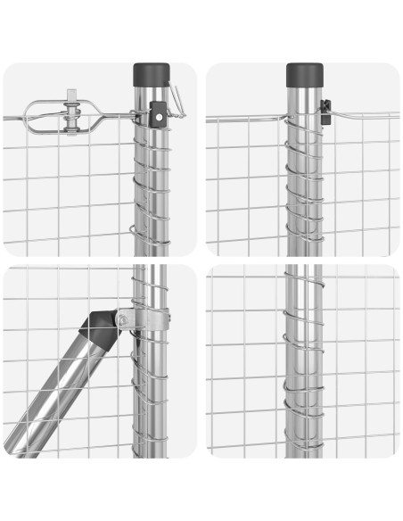 Palo della recinzione Argento 10 x 0,6 m (rete da 25 x 25 mm)