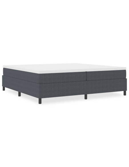 Letto Box Spring Grigio Scuro 200x200 cm Tessuto a Coste