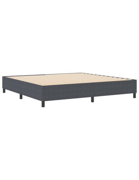 Letto Box Spring Grigio Scuro 200x200 cm Tessuto a Coste