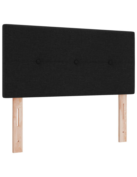 Letto con Box Spring  e Materasso Nero 100x200 cm Tessuto