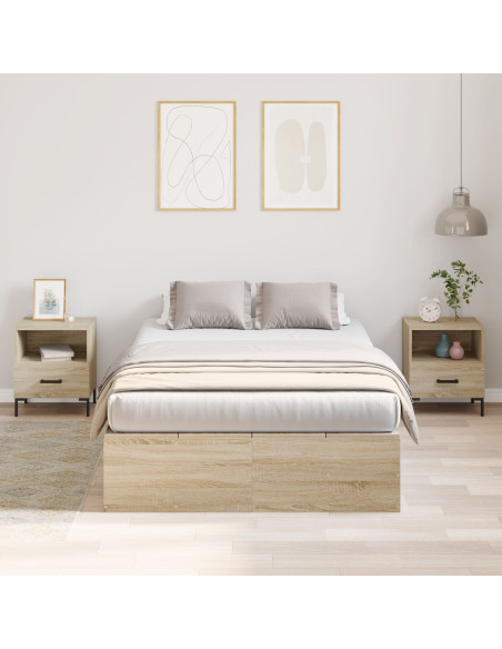 Struttura letto con contenitore in rovere Sonoma 120x190 cm