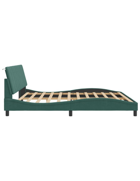 Giroletto con Luci LED Verde Scuro 200x200 cm in Velluto