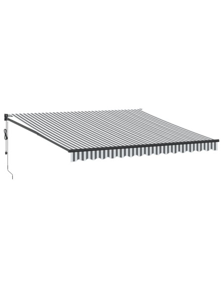 Tenda Retrattile Antracite e Bianca 4x3 m Tessuto e Alluminio