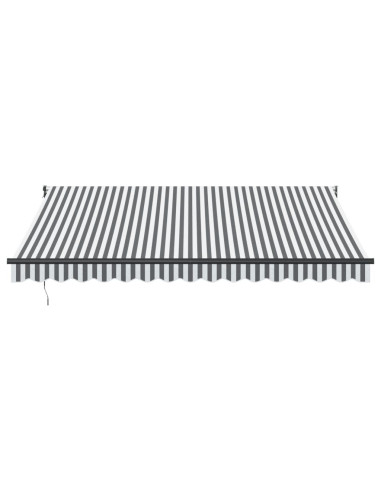 Tenda Retrattile Antracite e Bianca 4x3 m Tessuto e Alluminio