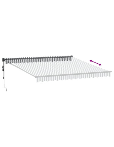 Tenda Retrattile Antracite e Bianca 4x3 m Tessuto e Alluminio