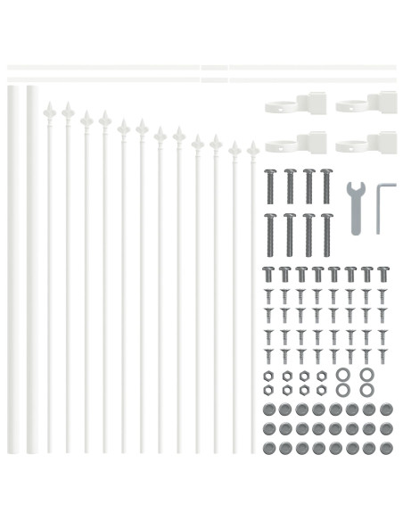 Recinzione per Giardino 3 pcs Bianco 170 x 140 cm
