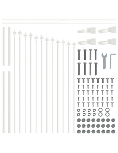 Recinzione per Giardino 3 pcs Bianco 170 x 140 cm